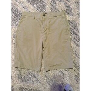 Hurley Nike Dri Fit Shorts Men Size 30 Tan Chino Flat Front Casual Skater Surfer